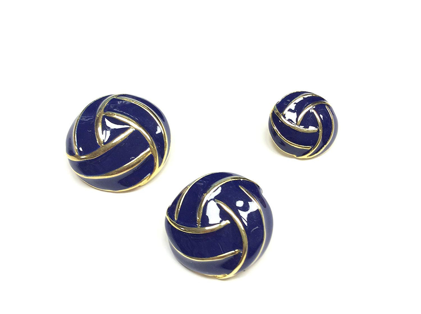 SET 12 BOTTONI GIOIELLO NODO ORO LACCATO BLU