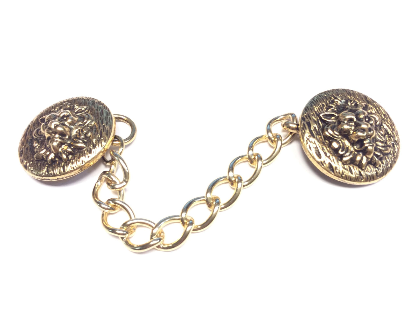 Bottoni Agganciatura in Metallo con Motivo Leone, 18 cm di Lunghezza, 3,5 cm di Diametro