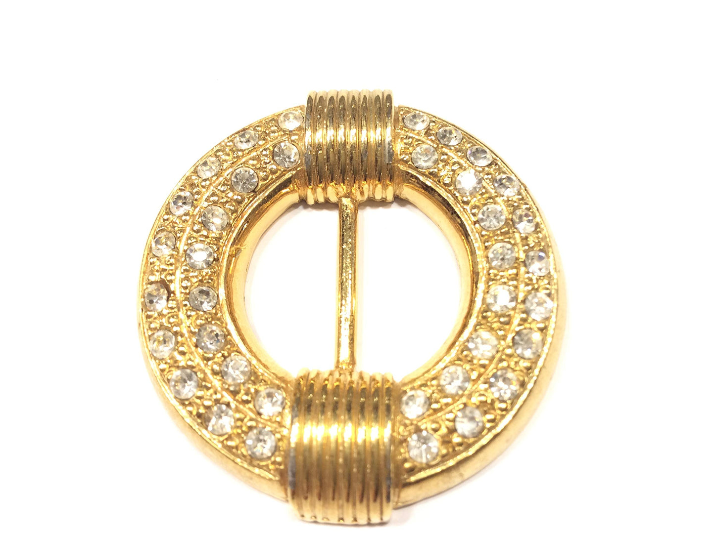 MG Fibbia Passante Tonda Oro E Strass