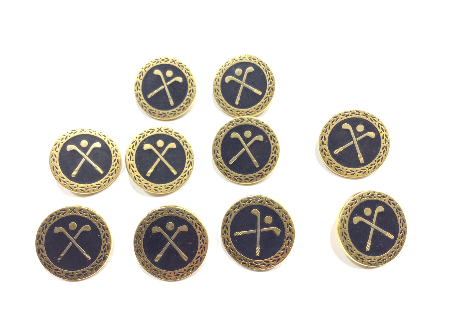 Bottoni da Golf 20mm in Oro e Smalto Blu Navy per Blazer e Maglieria, 1 pz