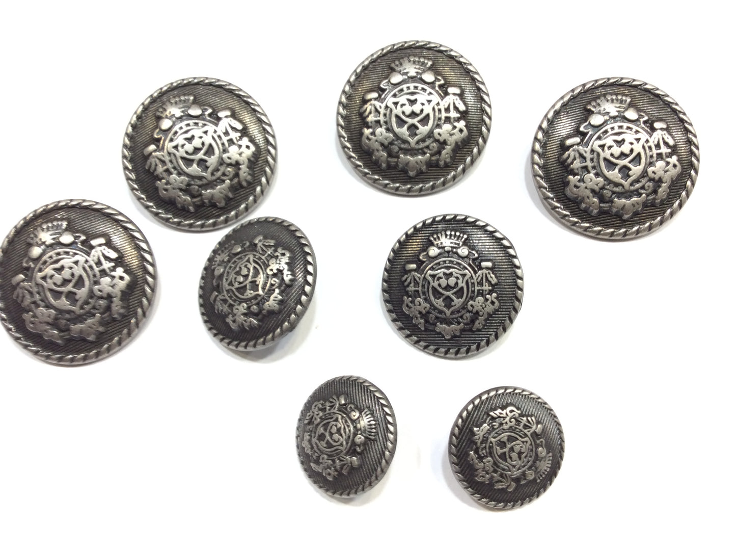 Bottoni Araldici in Stile Blazer – Finitura Oro e Argento Anticato