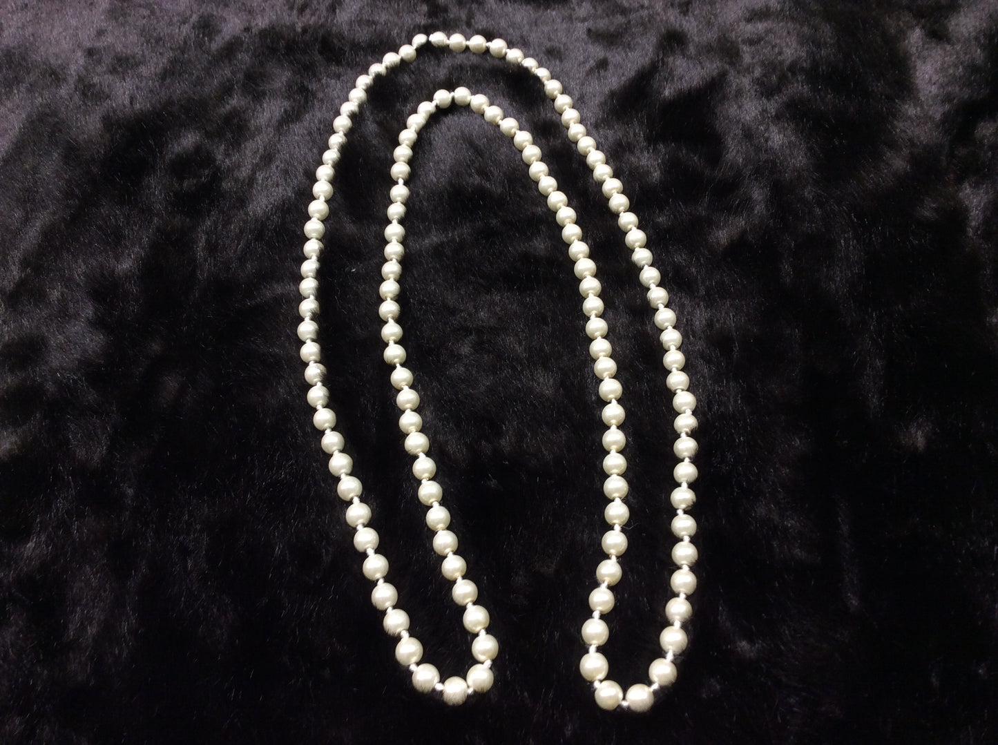 collana di perle bijoux cm 120 bianco latte