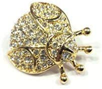 BOTTONE GIOIELLO COCCINELLA IN ORO CON STRASS CM 3