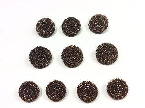 SET 10 BOTTONI GIOIELLO CORALLI TONDI BROWN