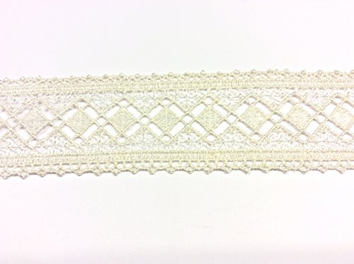 PIZZO MACRAMÈ TRAMEZZO AVORIO GEOMETRICO CM 6