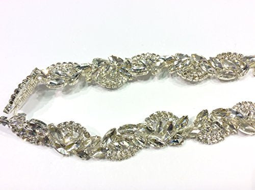 Toscano 1 MT PASSAMANERIA Catena GIOIELL0 da Cucire PASSAMANERIA Pietre E Strass Floreale CM 2,5