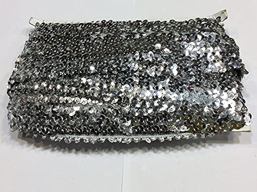 1 MT ELASTICO CM 4 PAILLETTES ARGENTO