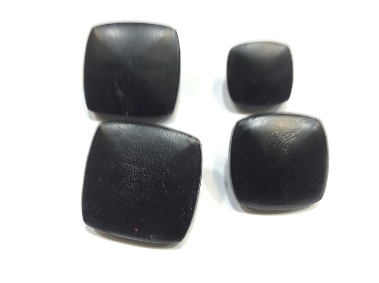 bottone in cuoio nero quadrato loden giacca cappotto cm 2.2