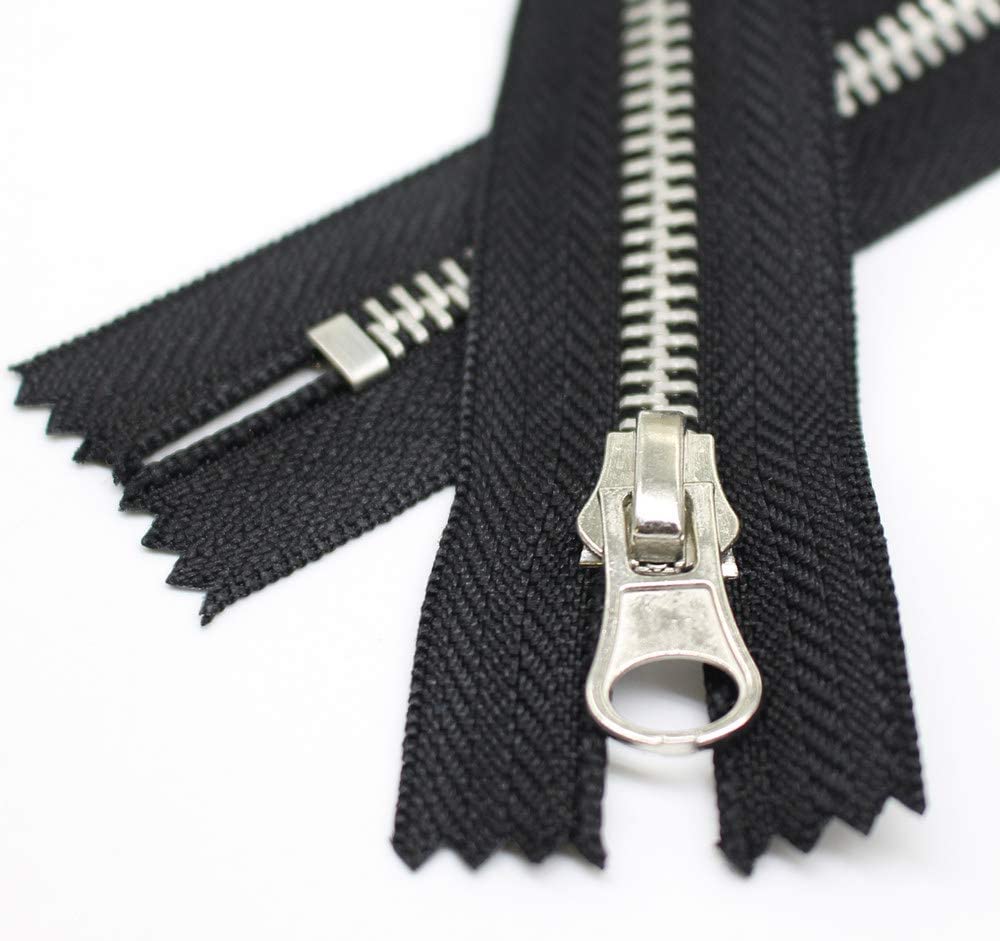 5 chiusure lampo in metallo 18 cm, 5 mm, non divisibili per borse, fai da te e cucito