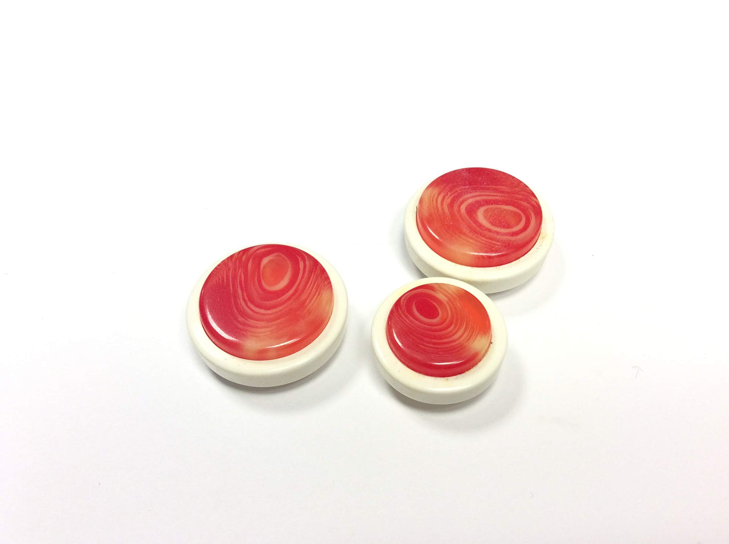 BOTTONE COUTURE BIANCO PANNA ROSSO SFUMATO CM 2