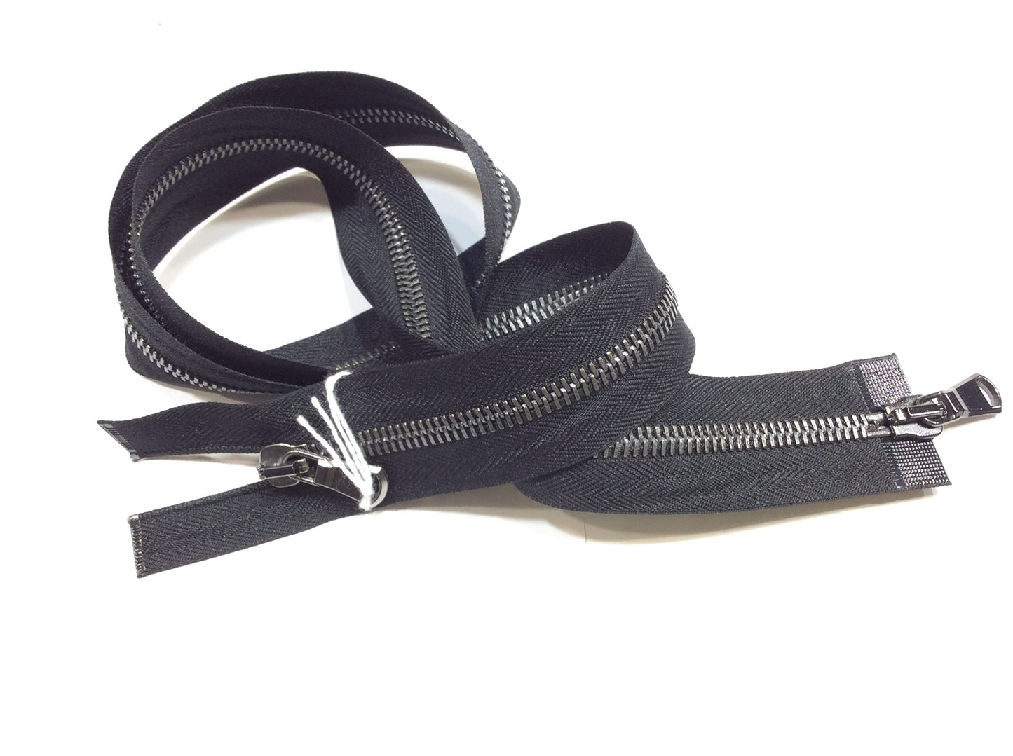 zip chiusura lampo cm 80 catena 5 colore argento scuro grey doppio cursore