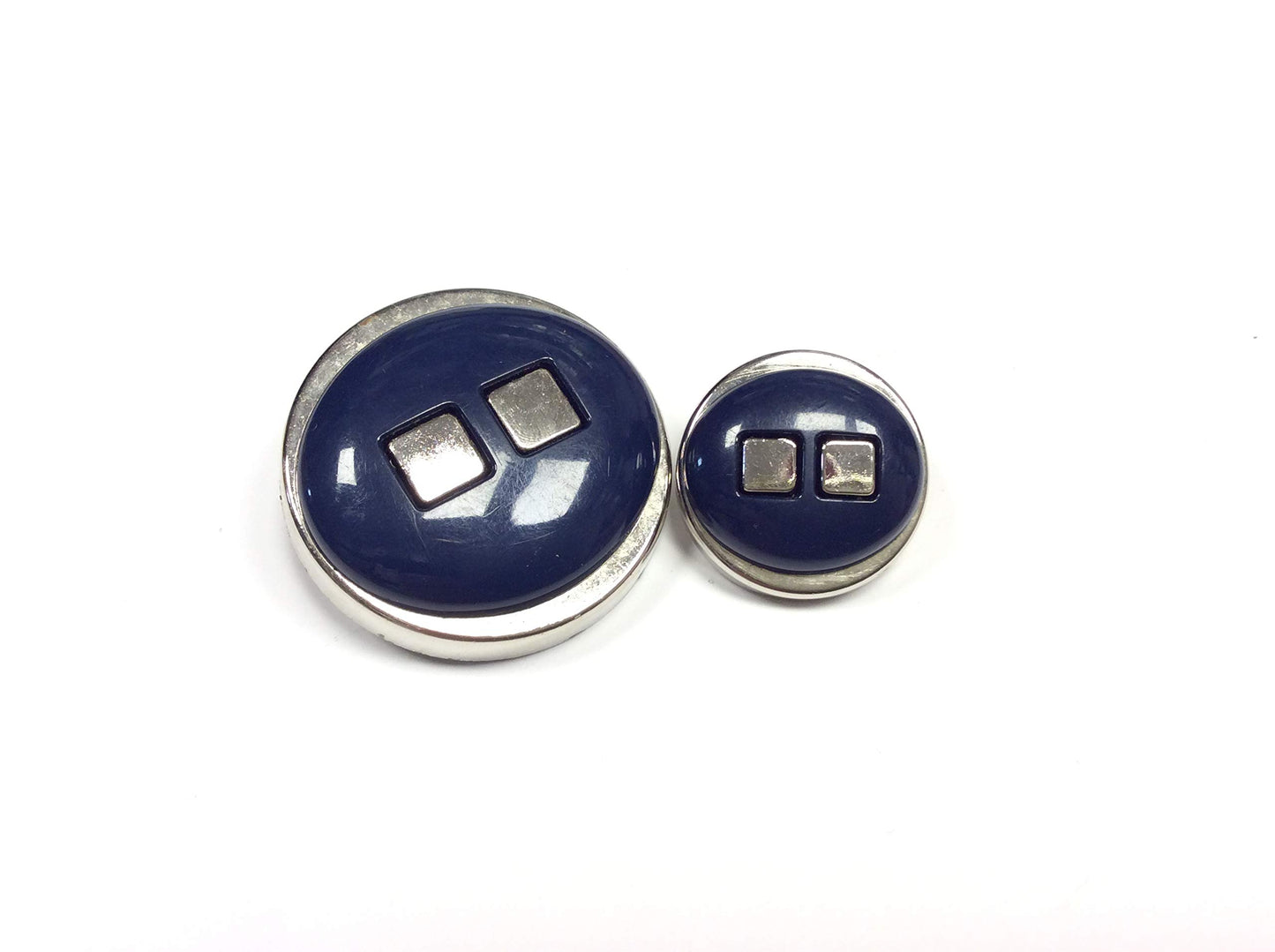 BOTTONE COUTURE 1968 BLU NOTTE DOPPIO QUADRATO CM 3