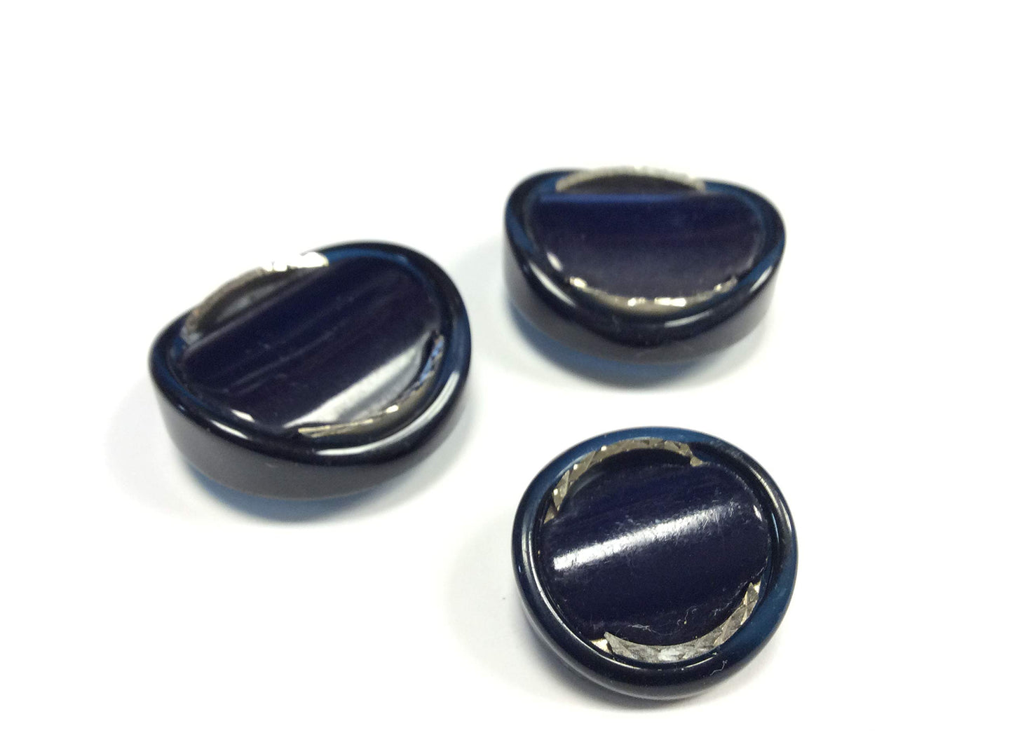 BOTTONE COUTURE 1968 BLU NOTTE RIFINITURE ARGENTO CM 3