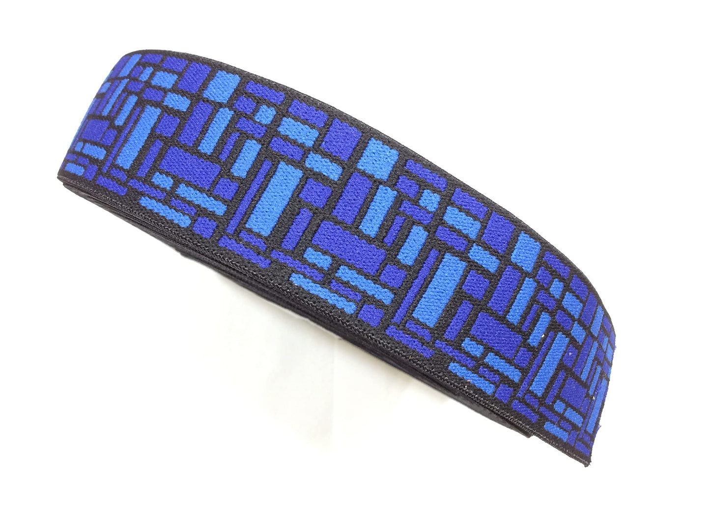1 mt nastro elastico fantasia blu elettrico cm 4