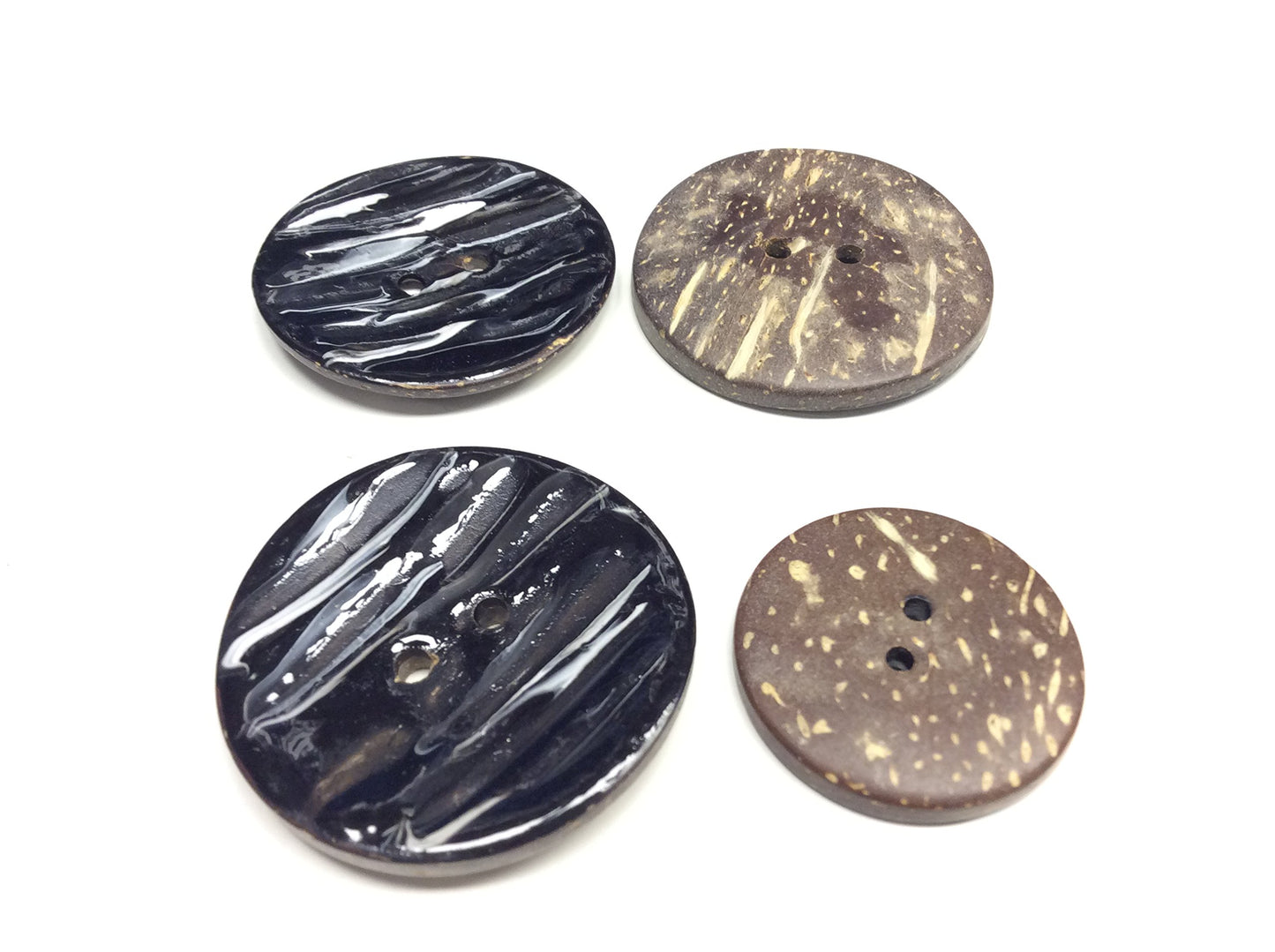 BOTTONE DA CAPPOTTO IN COCCO LACCATO NERO SFUMATO CM 3