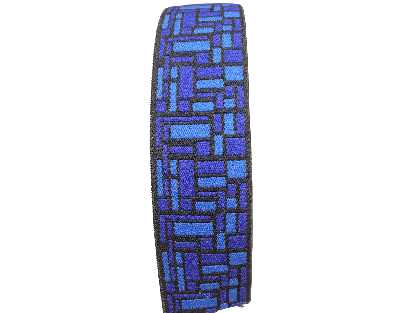 1 mt nastro elastico fantasia blu elettrico cm 4