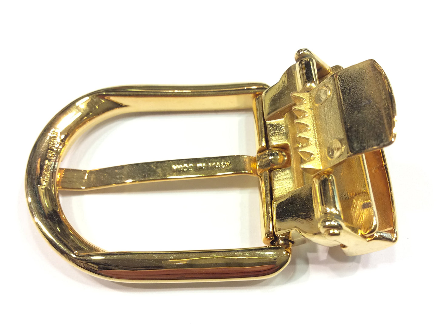 Fibbia Ottone Oro con Morsetti Decoro Argento Satinato CM 3 Made in Italy