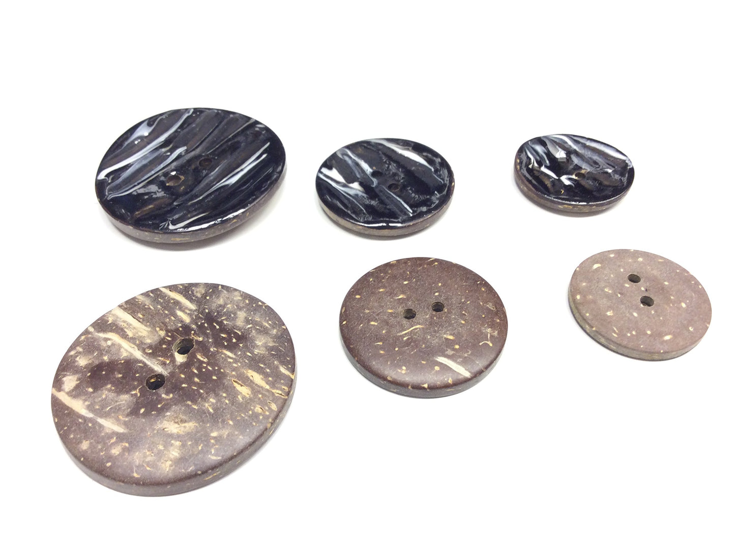 BOTTONE DA CAPPOTTO IN COCCO LACCATO NERO SFUMATO CM 4