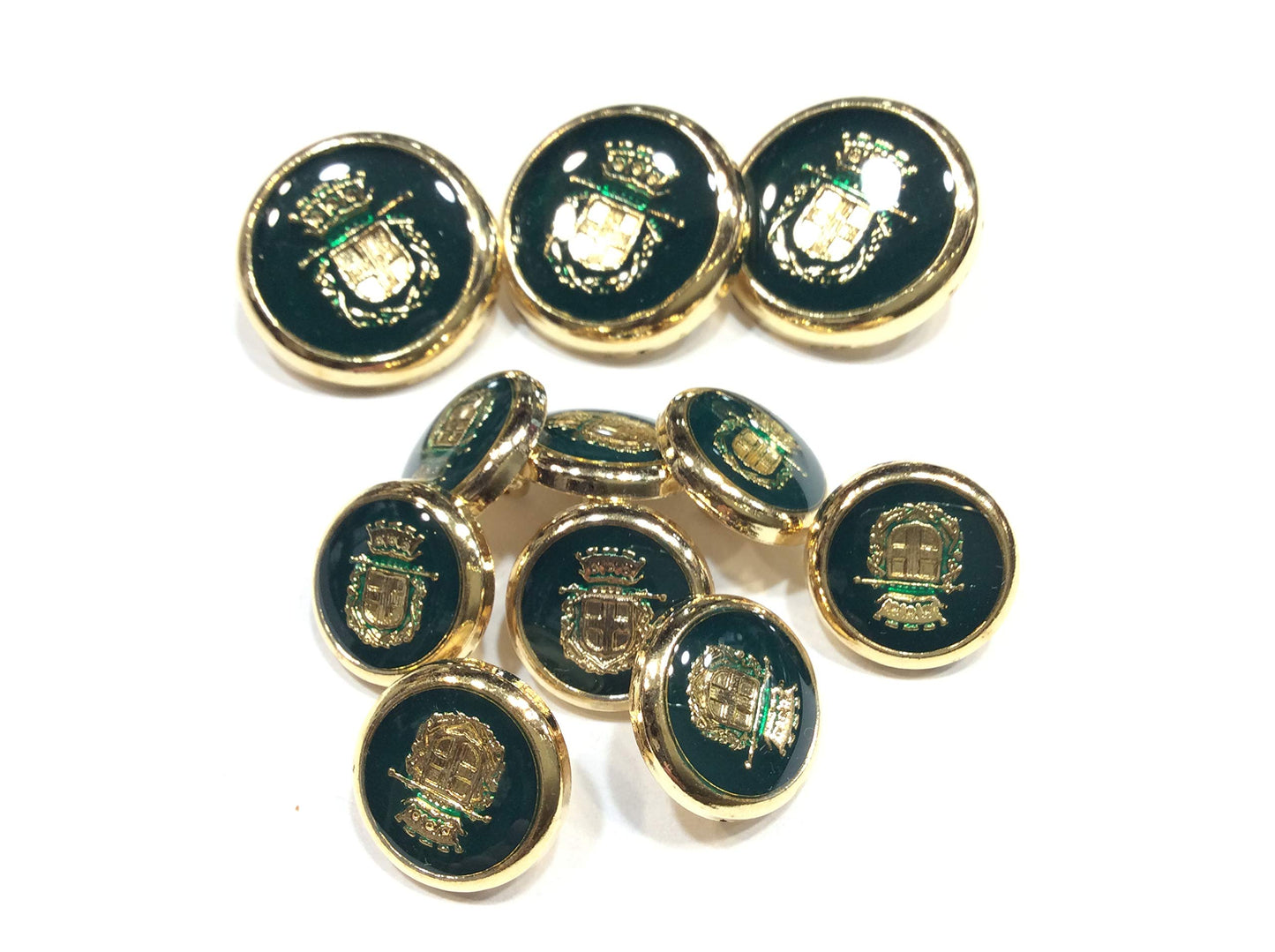 BOTTONE BLAZER VERDE E ORO CM 2,2