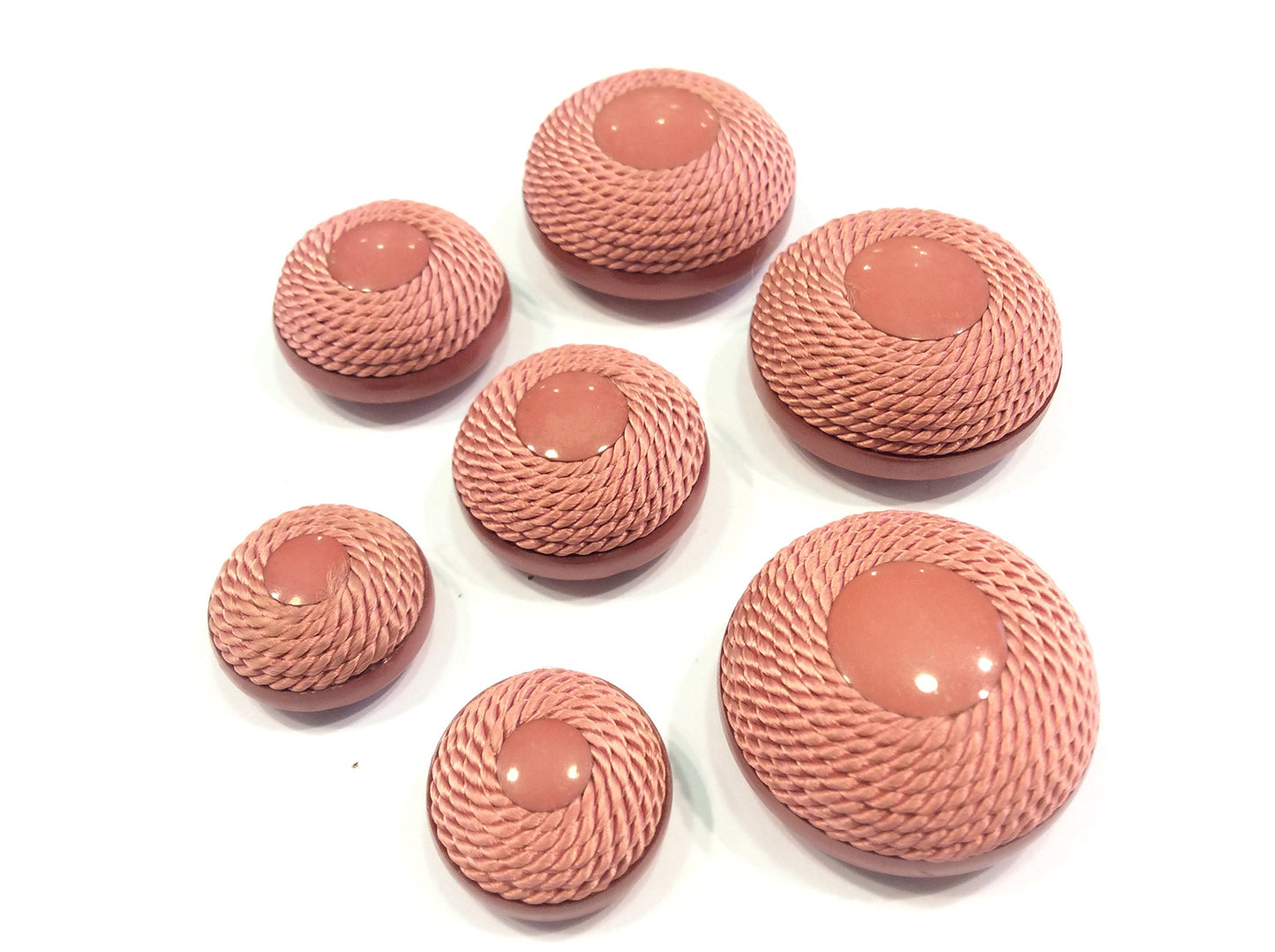 BOTTONE ALTA MODA VINTAGE PASSAMANERIA ROSA ANTICO CM 2