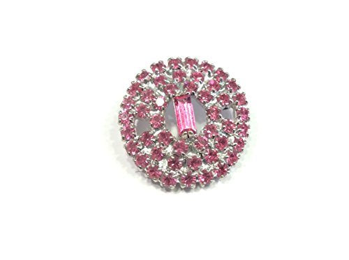 DE LIGUORO Bottone Gioiello Strass Fuxia CM 2,2