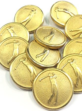 SET 12 BOTTONI BLAZER ORO CM 2 GOLF CLUB