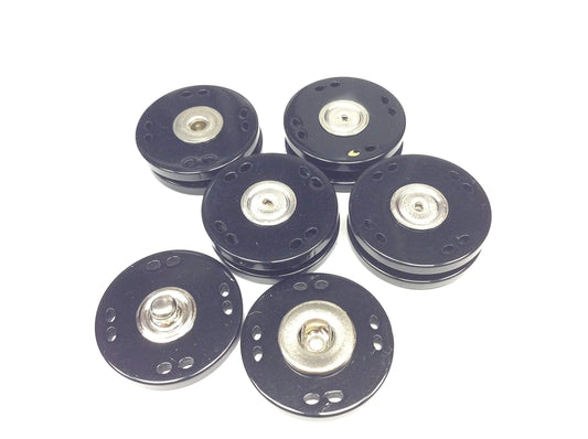 BOTTONE AUTOMATICO ACETATO METALLO NERO CM 2,5