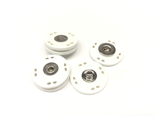 BOTTONE AUTOMATICO ACETATO METALLO BIANCO CM 2,5