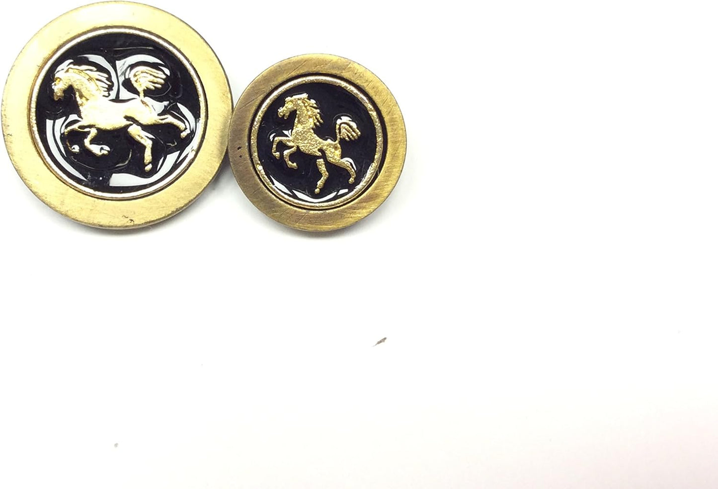 Set 12 Bottoni Metallo Oro Antichizzato "Horse" – Stile Equestre Deluxe – 6 pz Giacca (20-25mm) + 6 pz Polso (15mm) – Ideale per Blazer e Cappotti