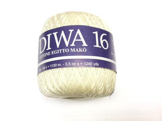 OFFERTA 500 GR COTONE EGITTO MAKO DIWA 16 ECRU