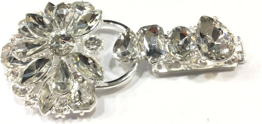 Alamaro Bottone Gioiello con Cristalli CRYSTAL O GREY , 10 cm