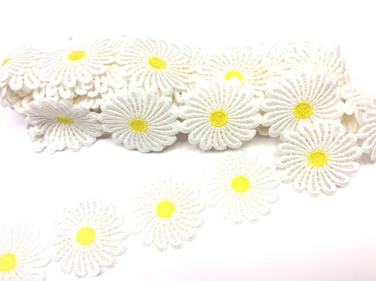 PIZZO MACRAMÈ MARGHERITE BIANCO & GIALLO