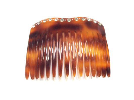 FERMAGLIO A PETTINE 15 DENTI RODOID E STRASS FRANCESE CM 6,5