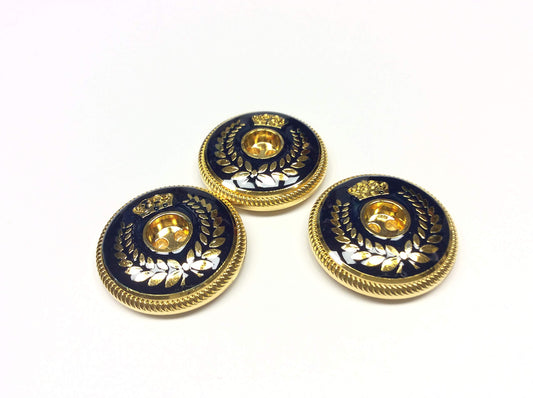 BOTTONI BLAZER NYLON GALVANIZZATO SMALTO BLU CM 3