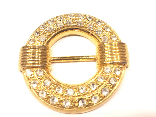 MG Fibbia Passante Tonda Oro E Strass