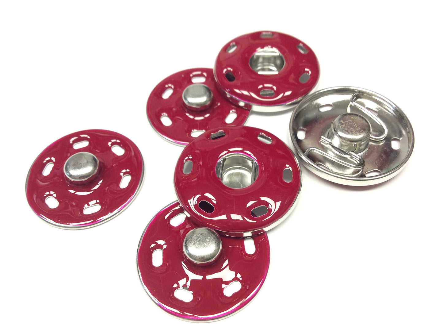 BOTTONI AUTOMATICI SMALTO ARGENTO GALVANIZZATO RED CM 3
