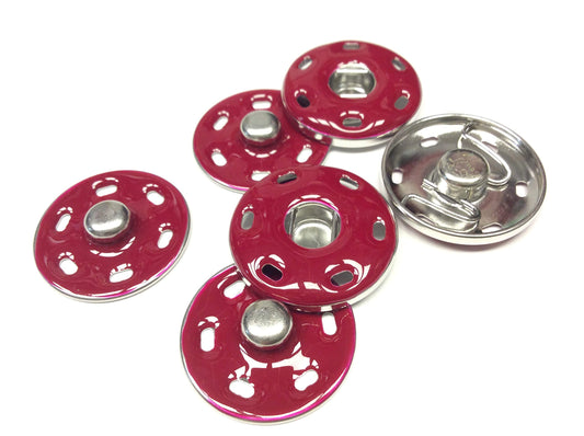 BOTTONI AUTOMATICI SMALTO ARGENTO GALVANIZZATO RED CM 3