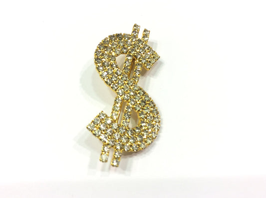 MG Spilla Accessori $ Dollaro Strass CM 4,5 Oro