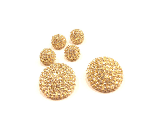 SET 6 BOTTONI GIOIELLO ALTA MODA BIGLIA ORO