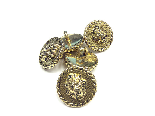 BOTTONE GIOIELLO LEONE ORO vintage CM 2
