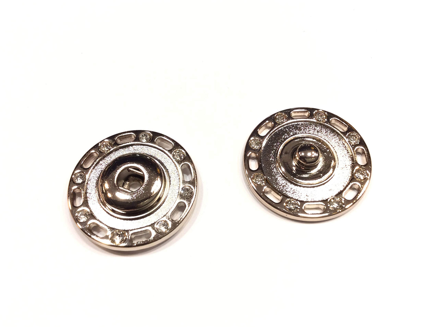 BOTTONI GIOIELLO AUTOMATICI BORDO IN STRASS gold CM 2,5