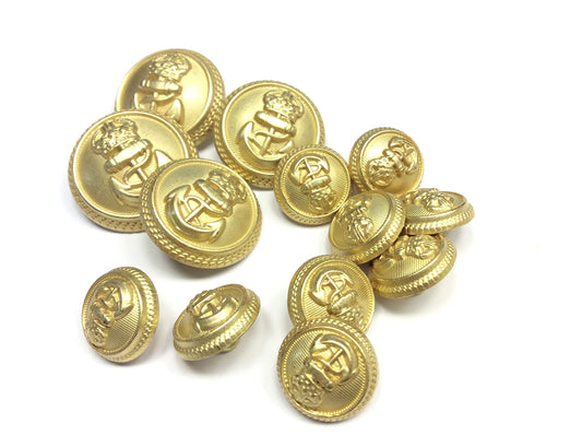 BOTTONI BLAZER MARINARI ORO SATINATO CM 2,2
