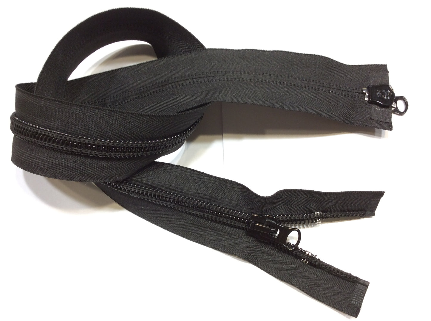Cerniera Lampo 80 cm Doppio Cursore, Spirale Catena 10, Nero