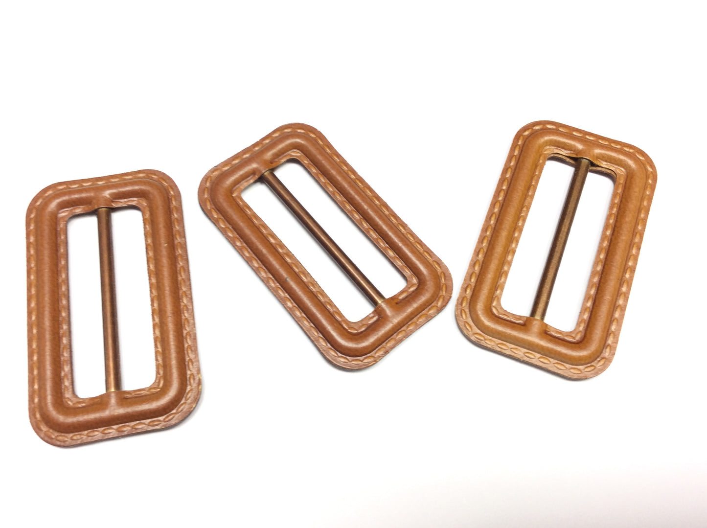 Fibbia in Pelle Cuoio a Passante, Marrone, 5 x 3 cm
