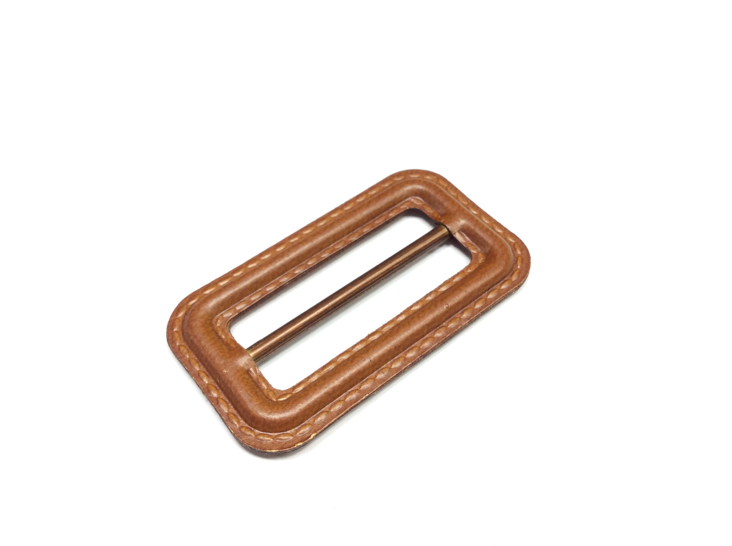 Fibbia in Pelle Cuoio a Passante, Marrone, 5 x 3 cm