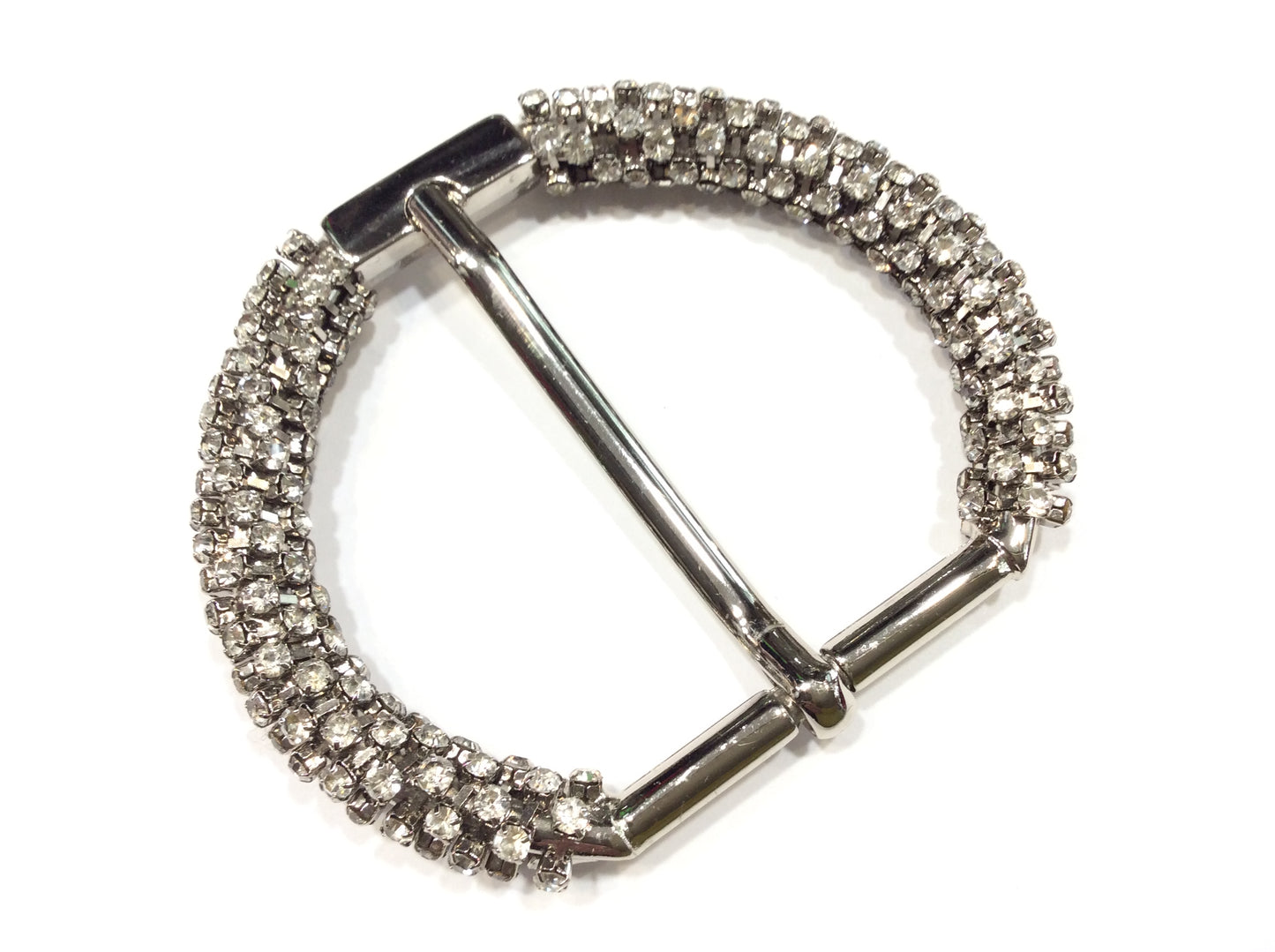 Fibbia Gioiello Circolare con Strass – 9 cm (Passante 4 cm)