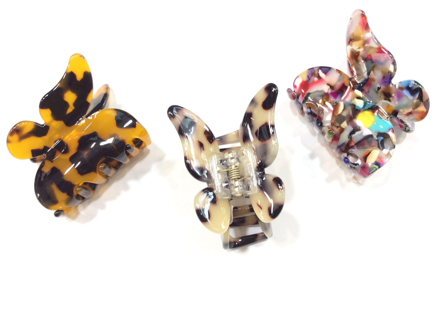 Pinze per Capelli a Farfalla in Rodoid – Eleganza Tartarugata e Design Retrò