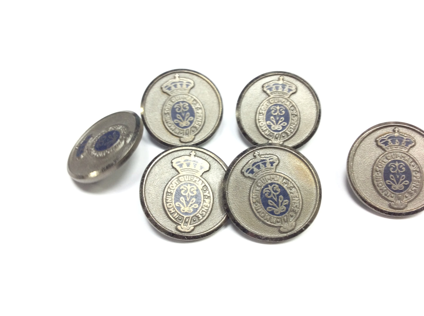Bottoni Araldici Argento e Blu Navy per Cardigan e blazer– Stemma Corona 20mm