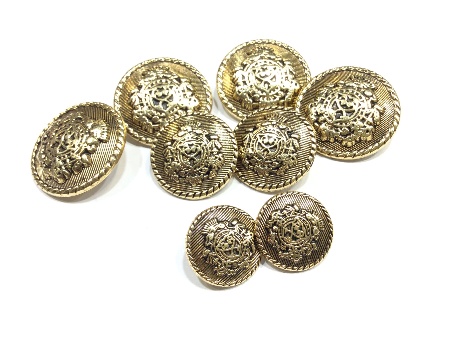 Bottoni Araldici in Stile Blazer – Finitura Oro e Argento Anticato
