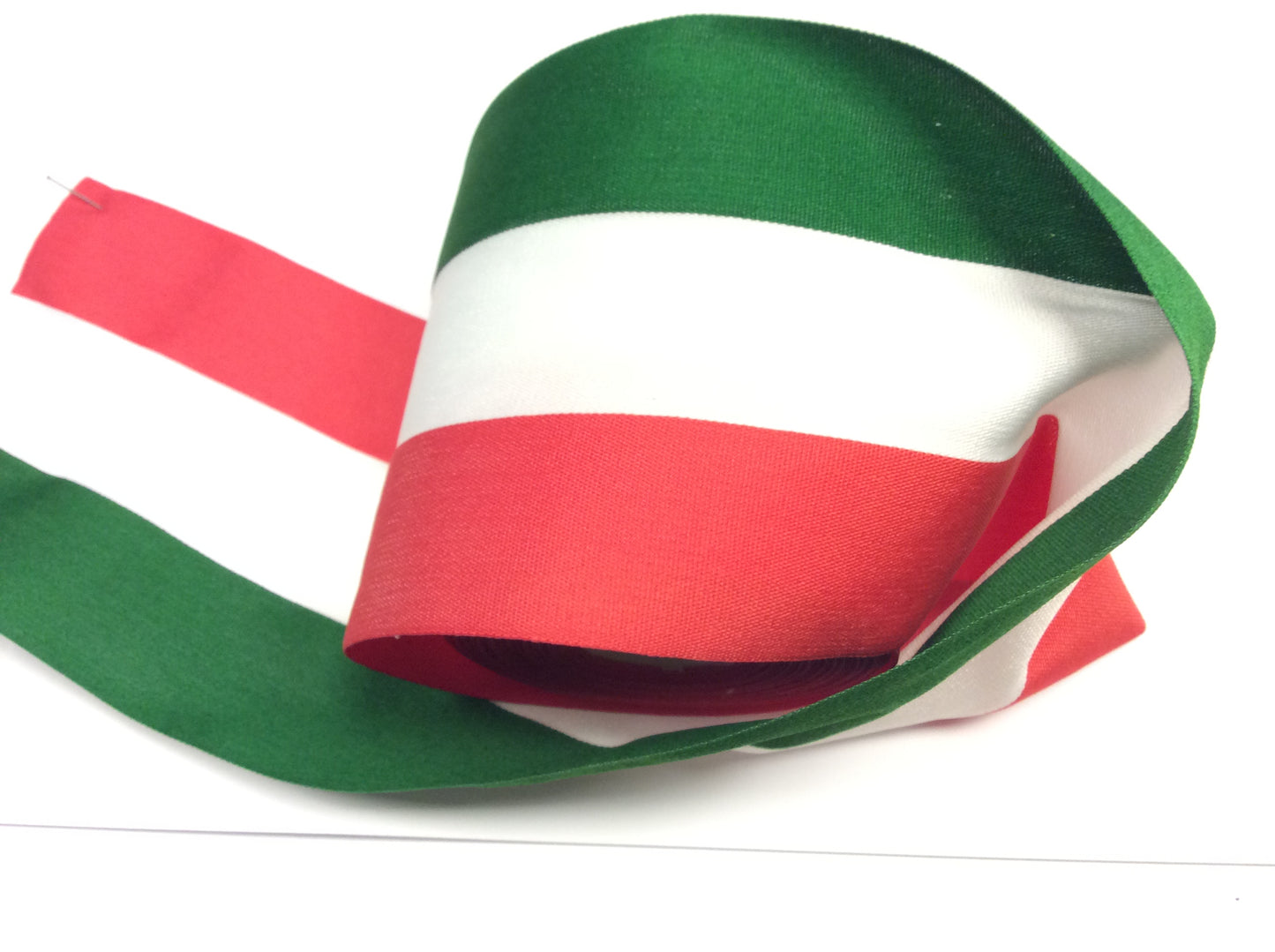 Nastro tessuto Italia Tricolore 10 cm  X 10 M, Verde,Bianco e Rosso, unità